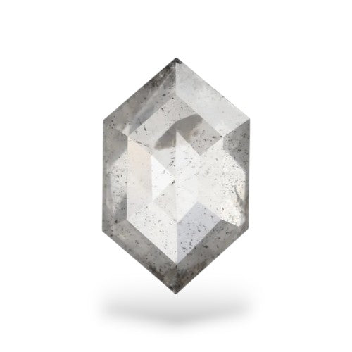 Hexagon shaped salt & pepper diamond