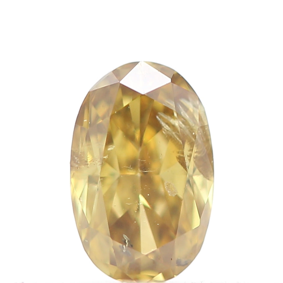 0.16 Carat Fancy Yellow Radiant Oval Diamond 4.10 MM