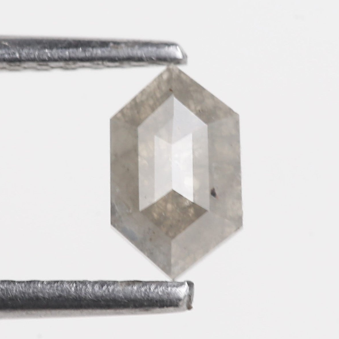 0.35 CT Salt And Pepper Grey Colour Hexagon Cut Natural Diamond 6.34 MM