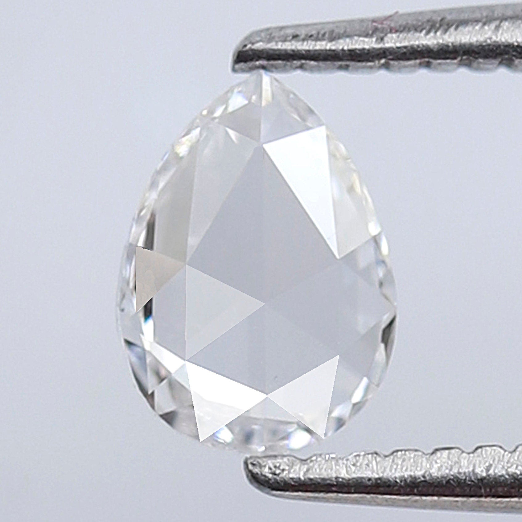 0.37 Carat White Pear Rose Cut EF Color VS Clarity Diamond