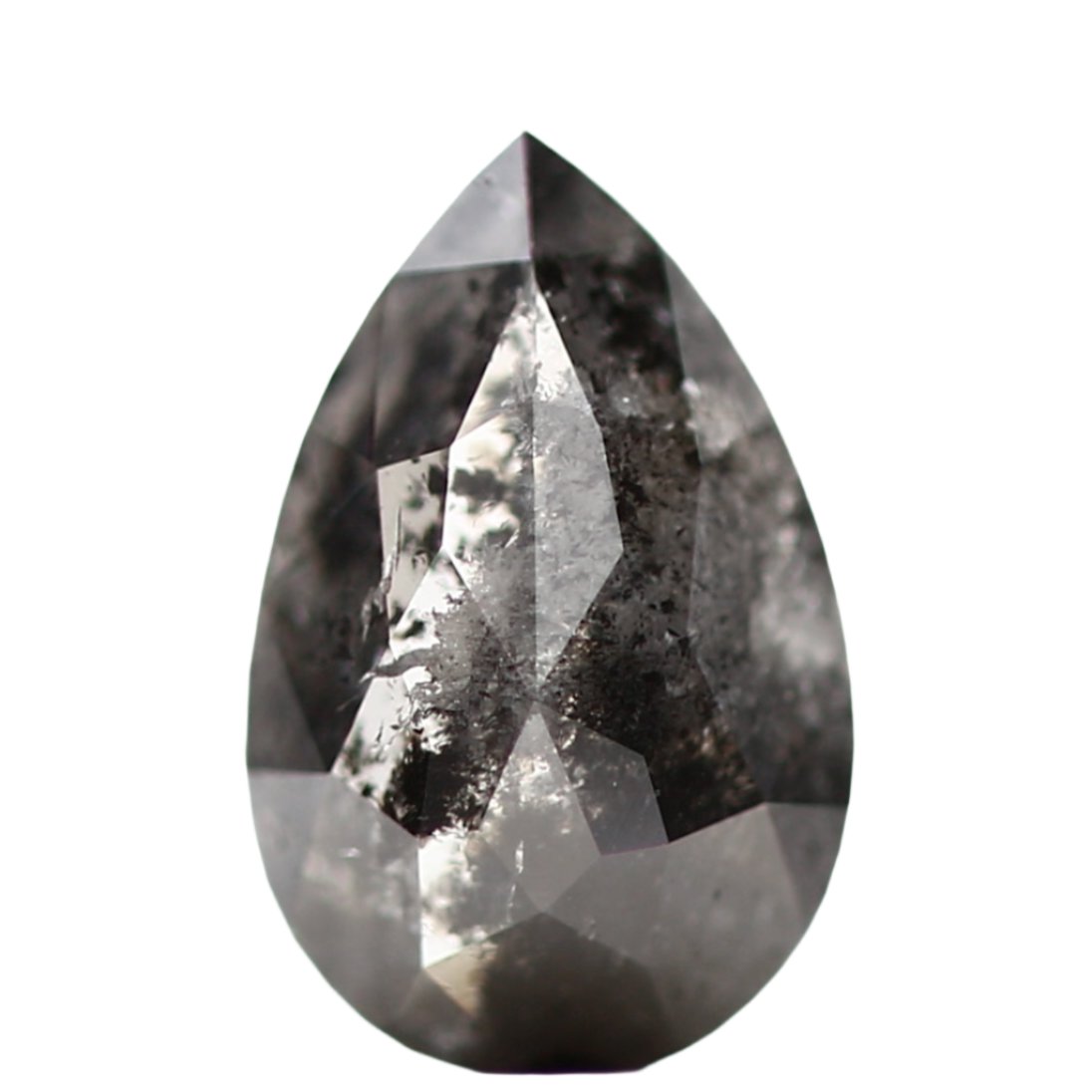 0.40 carat Gray Pear Salt and Pepper Galaxy Diamond
