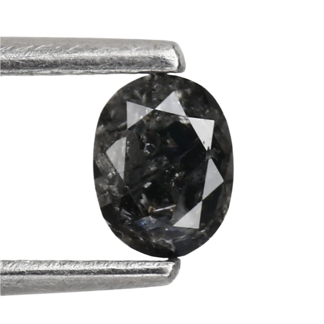 0.42 Carat Design Black Oval Diamond Wedding Ring 5 MM