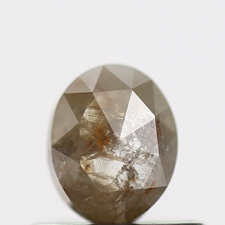0.43 Carat Gray Oval Rose Cut Natural Diamond