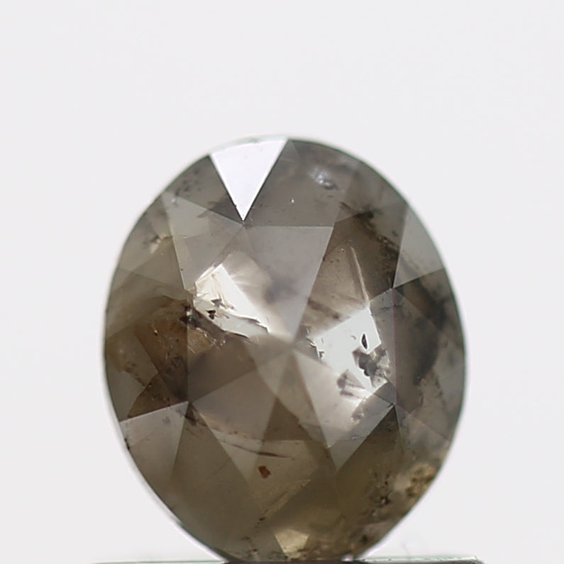 0.43 Carat Rose Cut Oval Gray Natural Diamond 5.9 MM