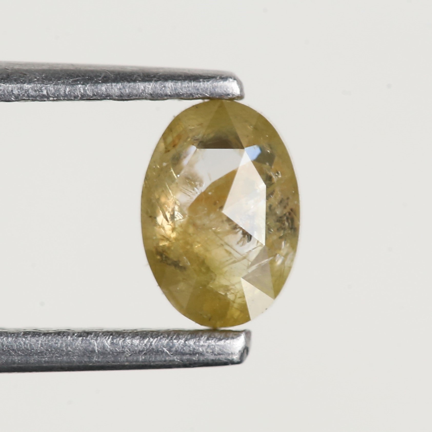 Oval Salt and Pepper Yellow Natural Diamond 5.6 MM
