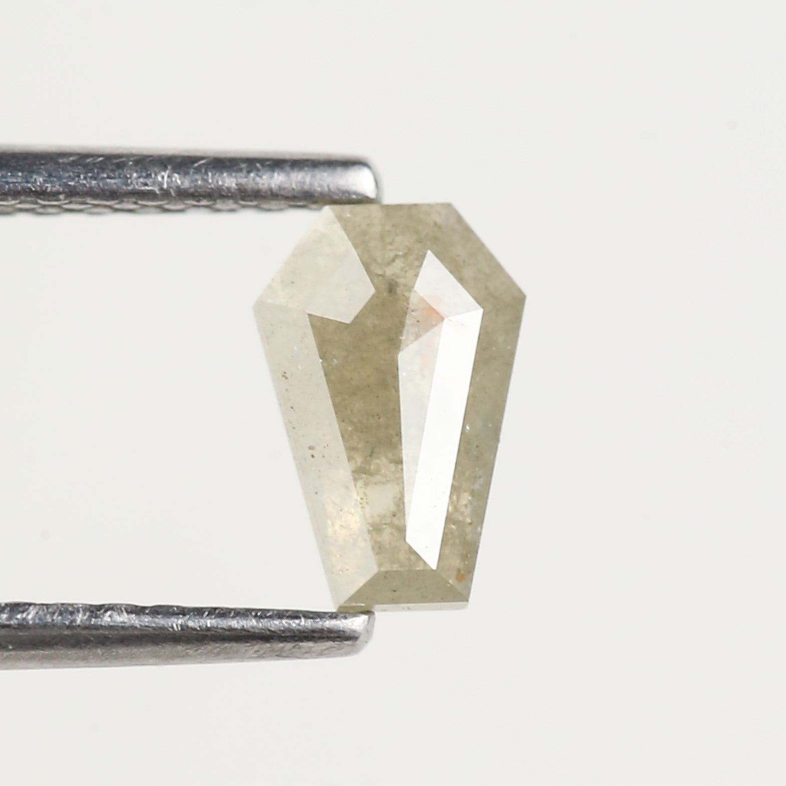 0.47 Carat Natural Gray Yellow Coffin Cut Salt and Pepper Diamond 6.60 MM
