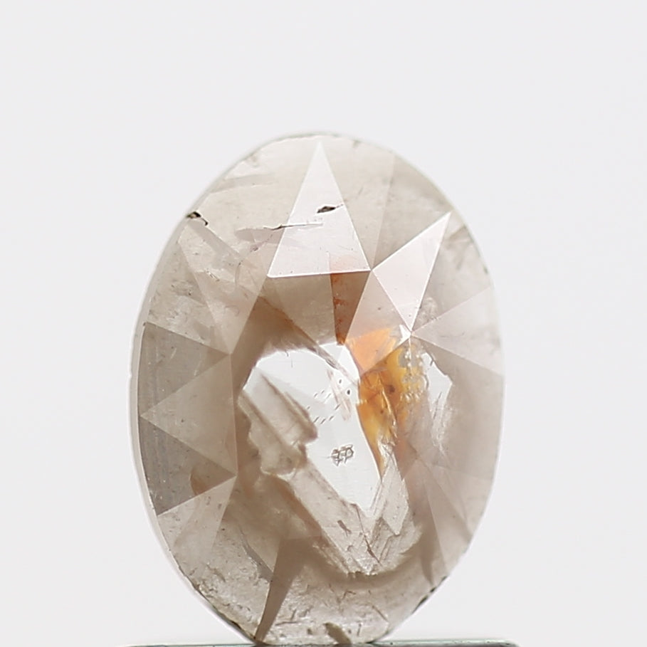 0.47 Carat Orange Oval Rose Cut Natural Diamond