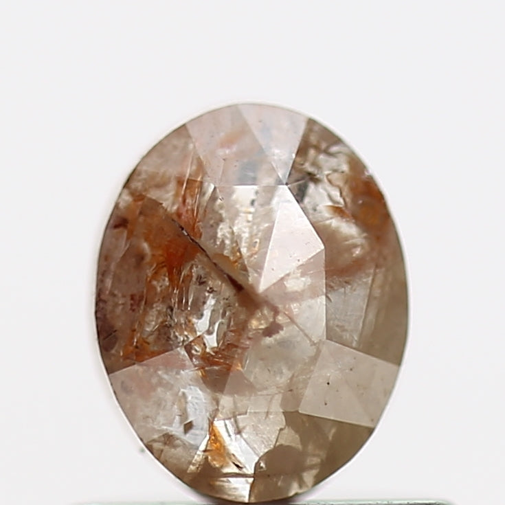 0.49 Carat Orange Salt and Pepper Oval Cut Diamond