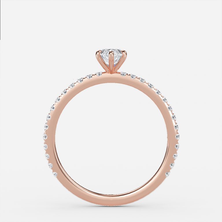 Vinston Marquise Diamond Band Engagement Ring 14K / 18K Solid Gold