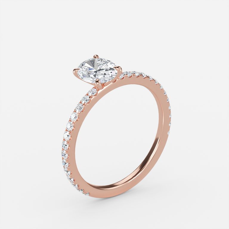 Vinston Oval Dainty Engagement Ring 14K / 18K Solid Gold