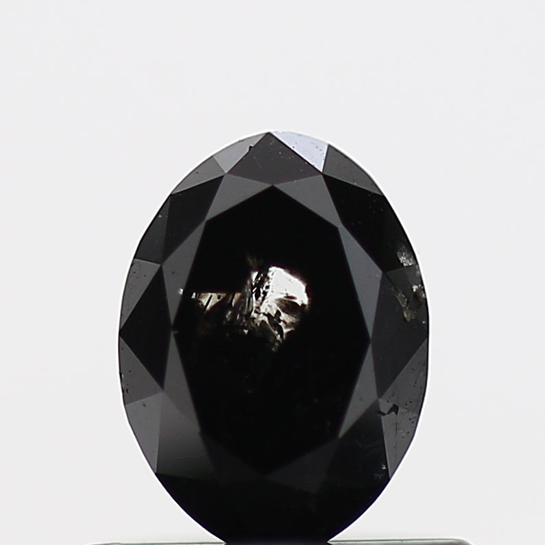 0.51 Carat Black Oval Cut Natural Diamond