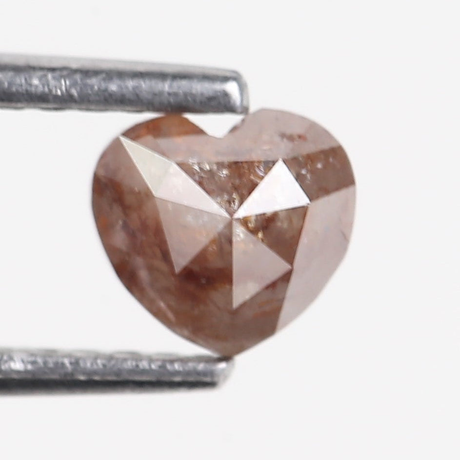0.53 Carat Natural Brown Heart Salt and Pepper Diamond 4.79 MM