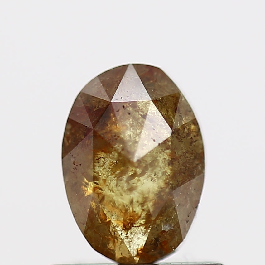 0.54 Carat Rose Cut Oval Yellow Natural Loose Diamond 6.2 MM