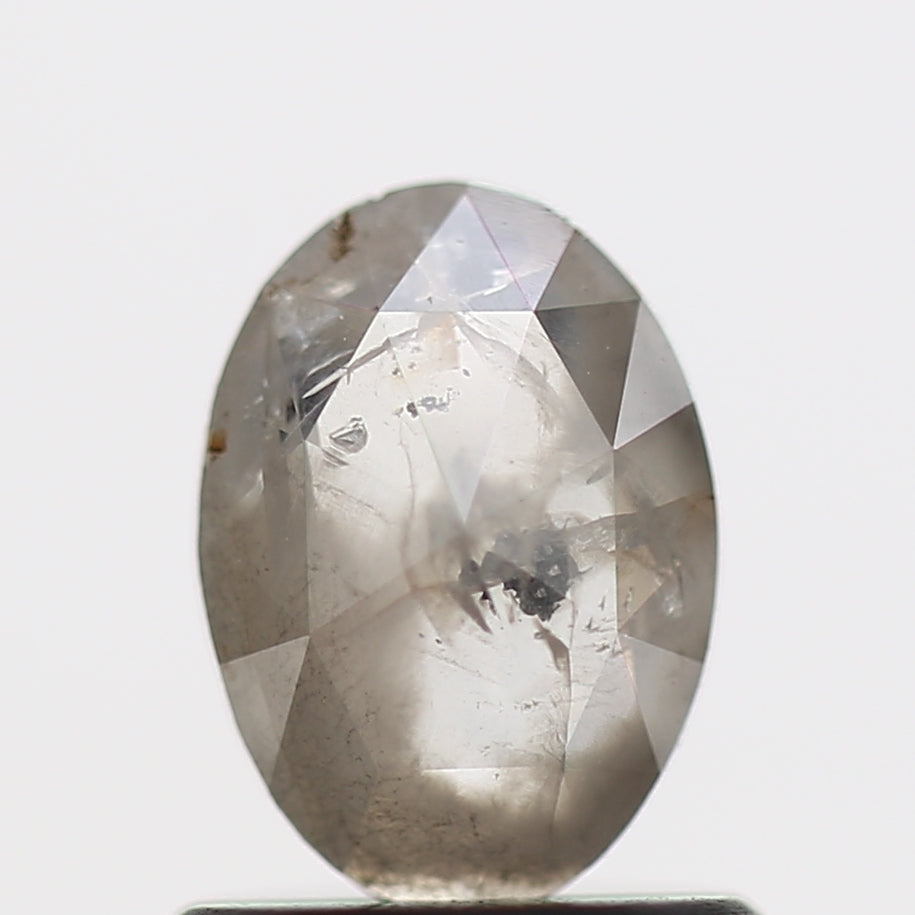 0.55 Carat Oval Cut Natural Pepper And Salt Diamond 6.3 MM