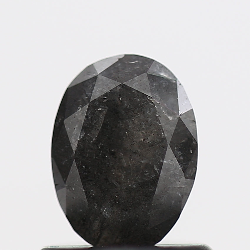0.57 Carat Fancy Gray Oval Salt Pepper Diamond 6.4 MM