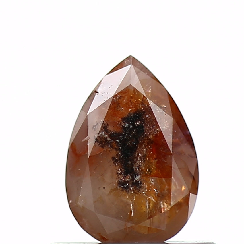 0.58 Carat Natural Orange Rustic Pear Shape Diamond 6.25 MM