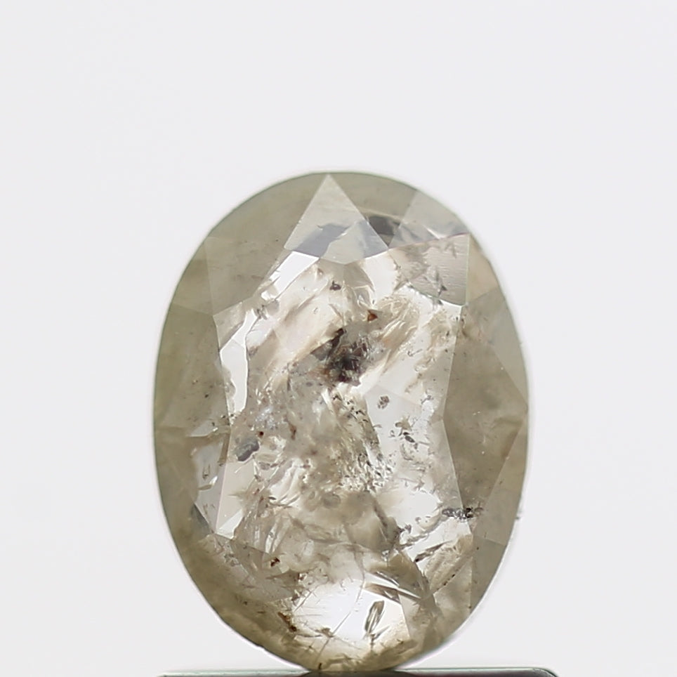 0.58 Carat Oval Natural Raw Salt and Pepper Diamond 6.80 MM