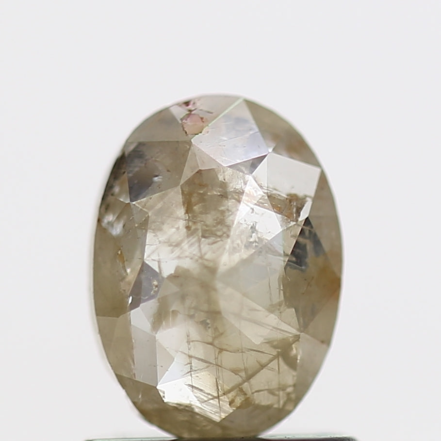 0.60 Carat Oval Rose Cut Salt and Pepper Diamond