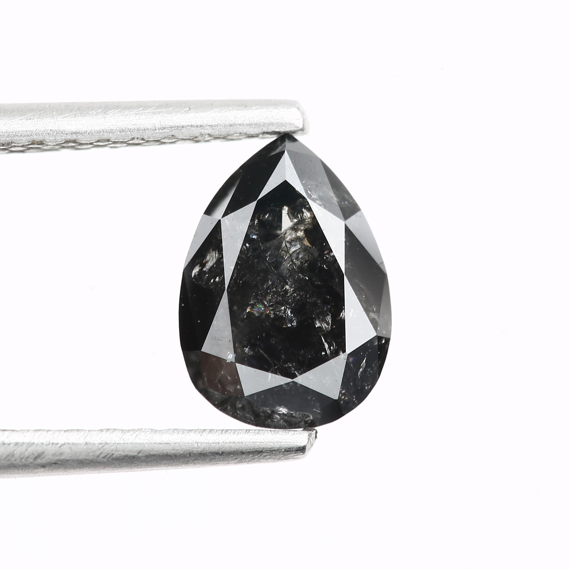 0.62 Carat Pear Black Diamond Fancy Gray For Ring Design 7.11 MM
