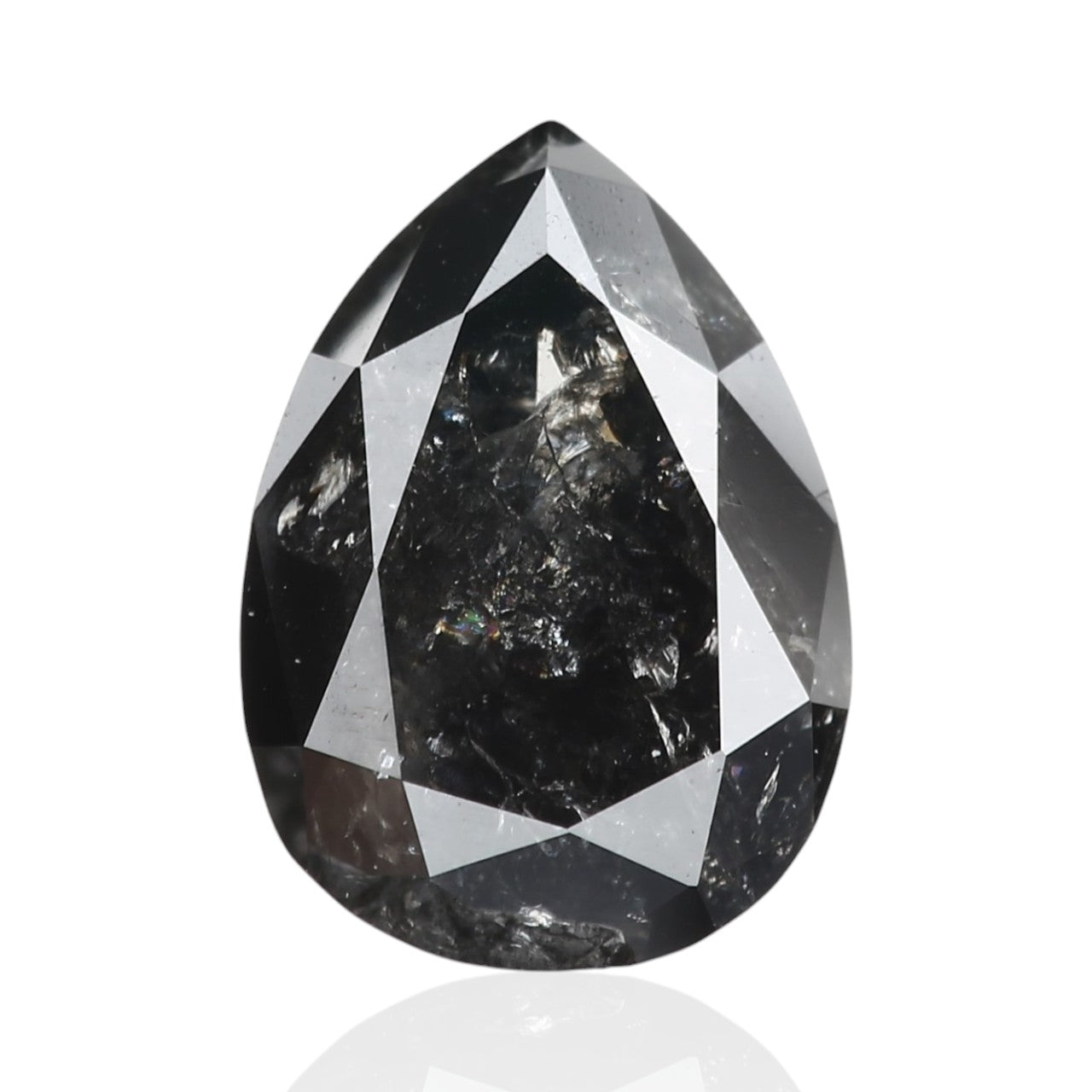 0.62 Carat Pear Black Diamond Fancy Gray For Ring Design 7.11 MM