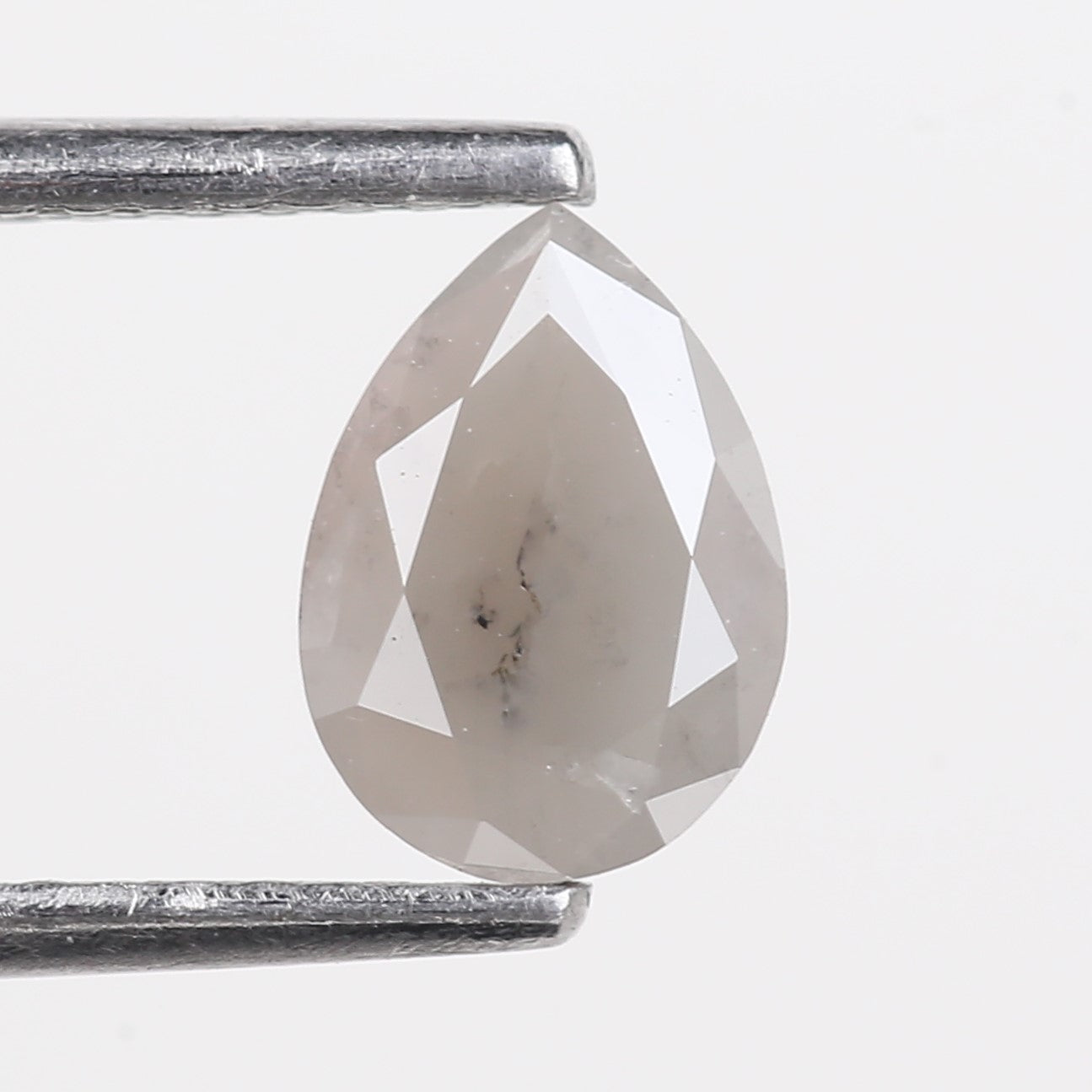 0.63 Carat Natural Gray Pear Salt and Pepper Diamond 7.30 MM