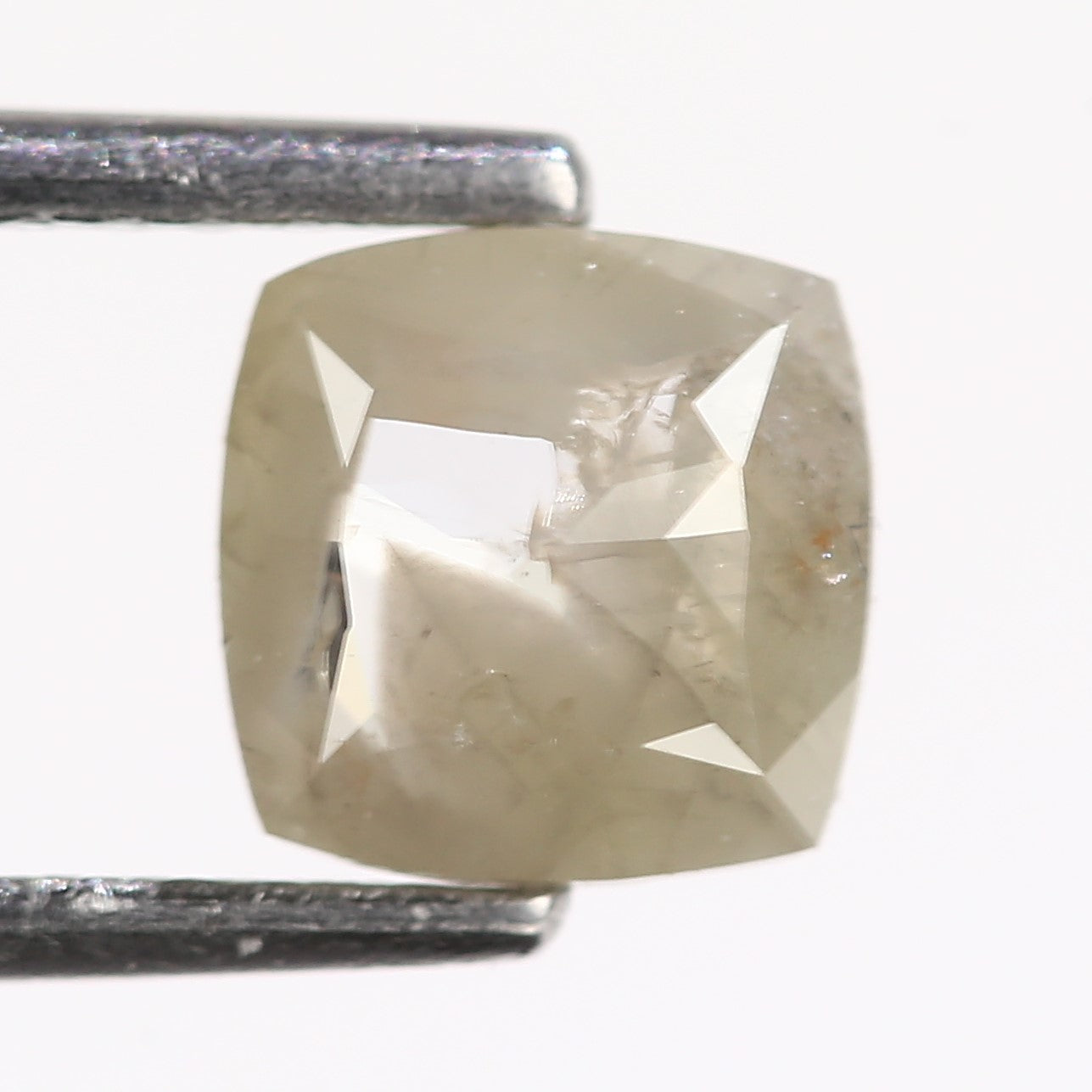 0.66 Carat Natural Cushion Cut Gray Salt Pepper Diamond 5.92 MM