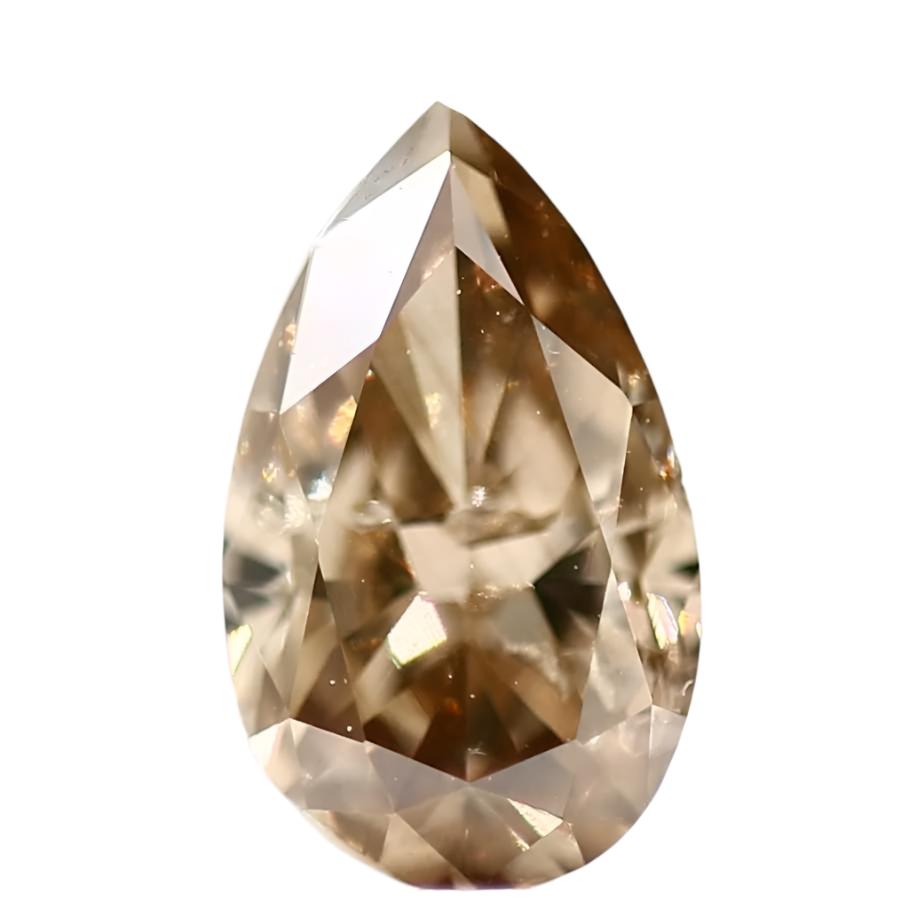 0.67 Carat Fancy Champagne Pear Diamond For Pear Ring