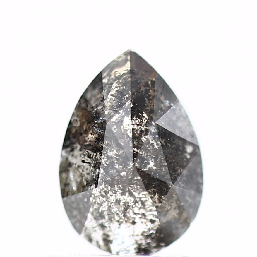 0.67 Carat Pear Diamond For Salt And Pepper Diamond Engagement Ring