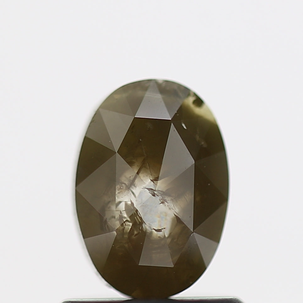 0.68 Carat Oval Gray Rose Cut Natural Diamond