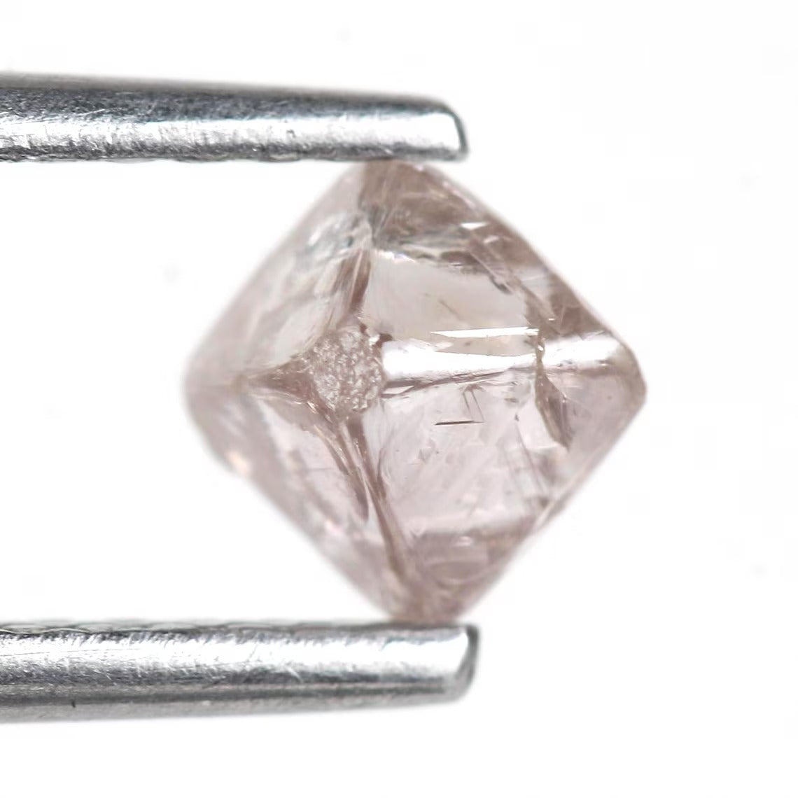 0.69 Carat Natural Light Pink Purple Rough Diamond Crystal Octahedron 4.3 MM