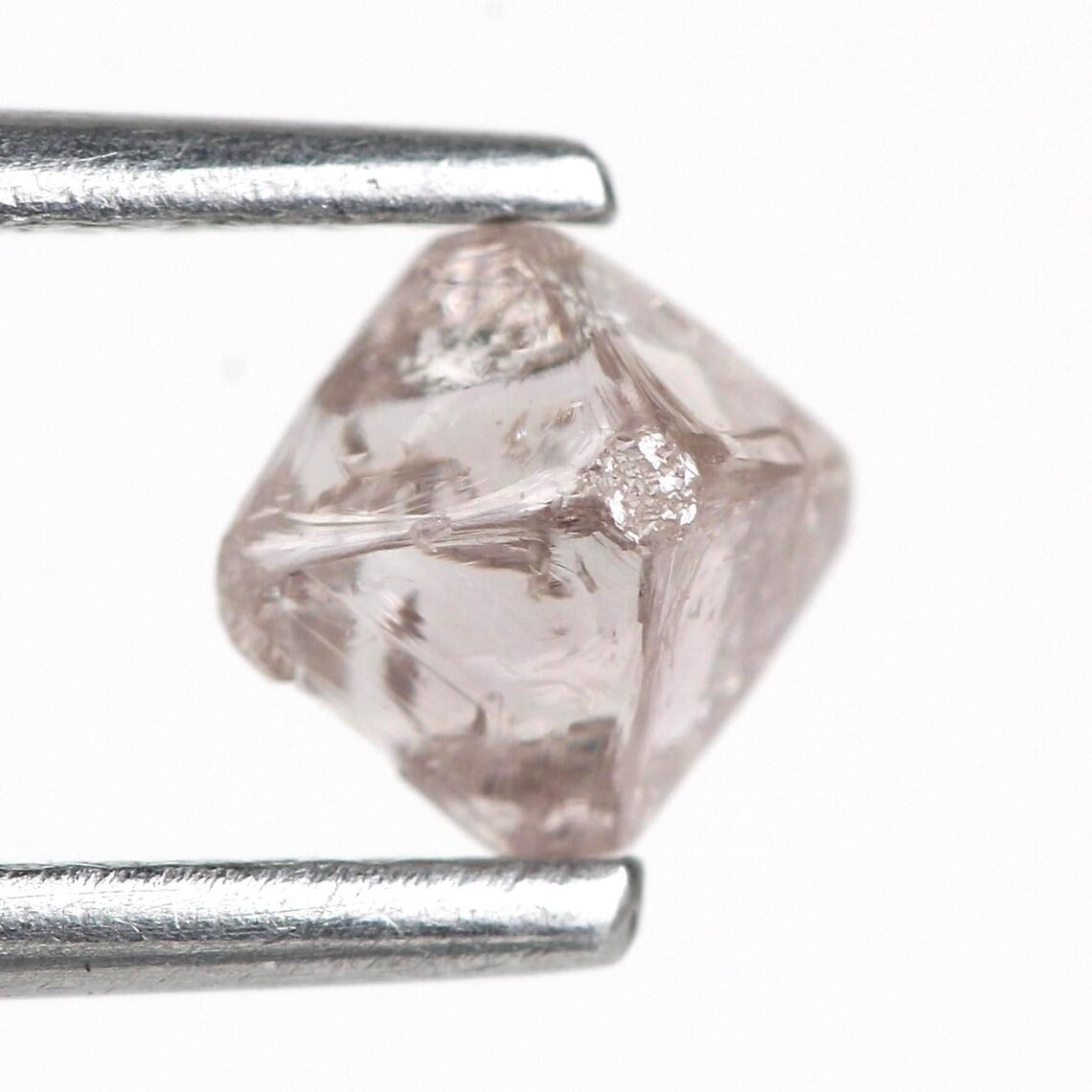 0.69 Carat Natural Light Pink Purple Rough Diamond Crystal Octahedron 4.3 MM
