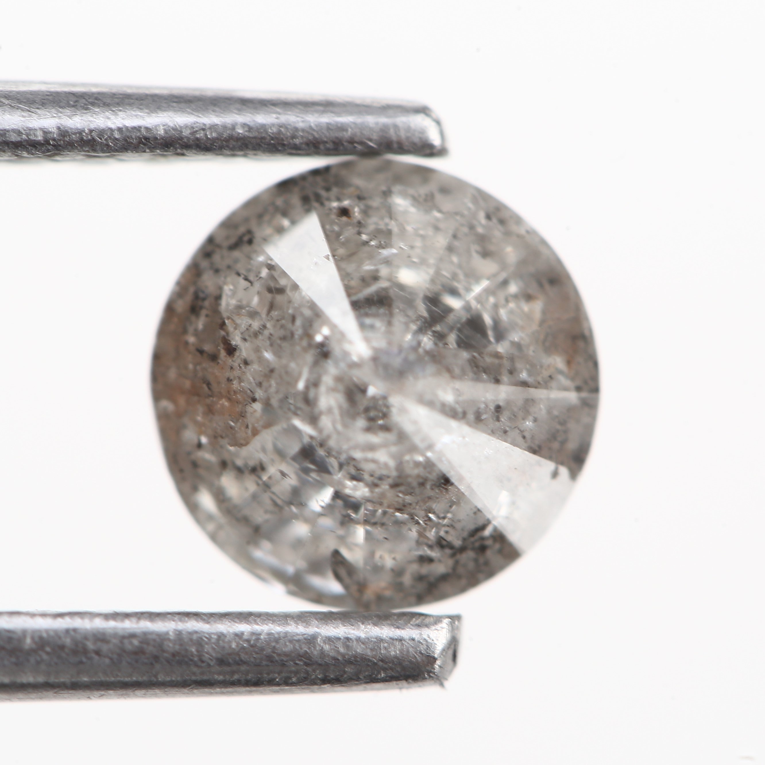 0.70ct Round Salt and Pepper Diamond Natural Gray for Unique Rings