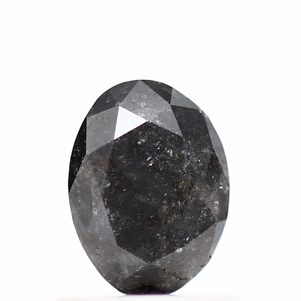 0.71 Carat Natural Fancy Black Oval Cut Diamond