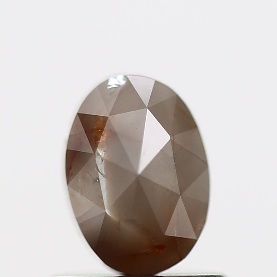 0.71 Carat Oval Rose Cut Salt and Pepper Diamond 6.2 MM