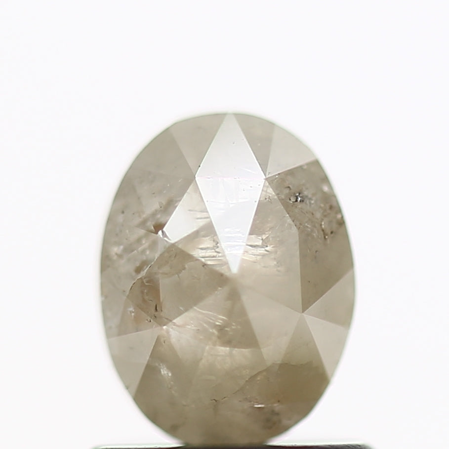0.72 Carat Natural Rustic Oval Gray Diamond