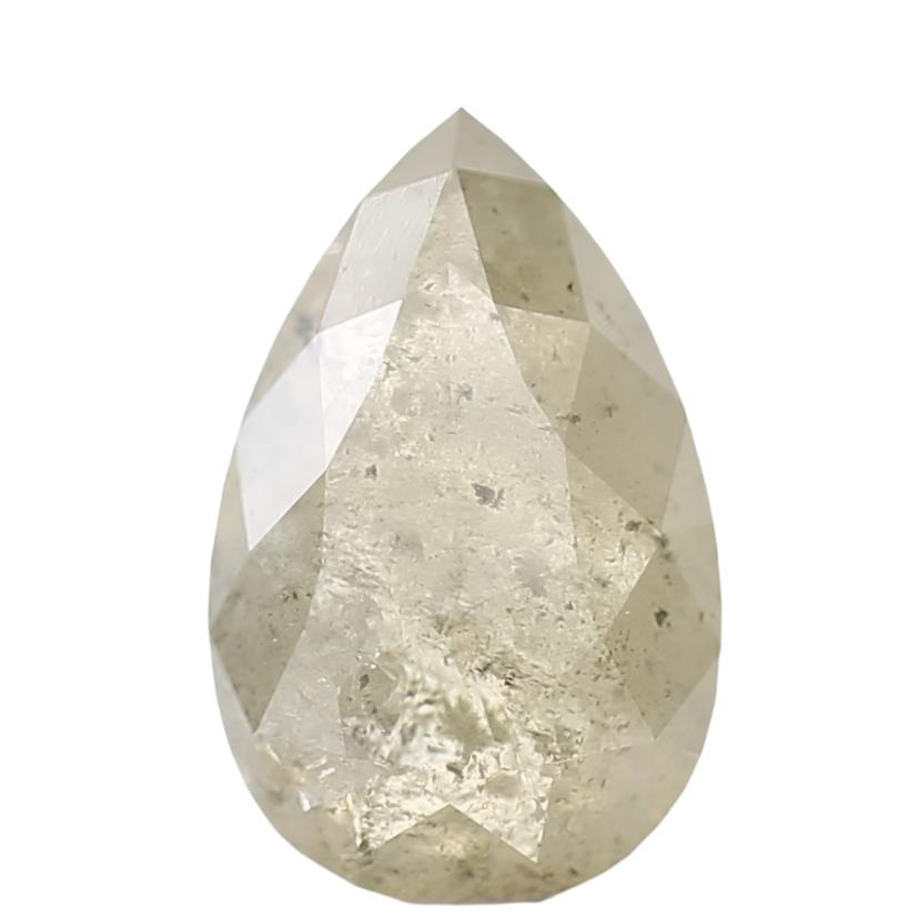 0.74 Carat Yellow Pear Salt and Pepper Diamond 6.91 MM