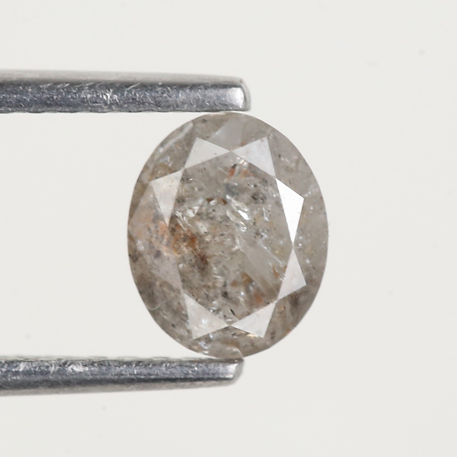 Oval Cut Grey Salt and Pepper Diamond 6.2 MM