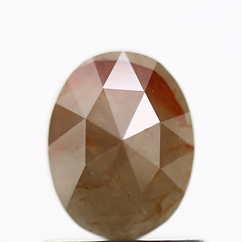 0.77 Carat Natural Orange Oval Rose Cut Diamond 6 MM