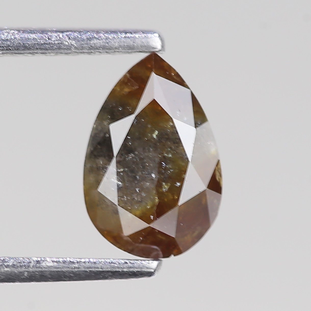 0.78 Carat Natural Pear Rustic Grey Salt And Pepper Diamond 7.64 MM