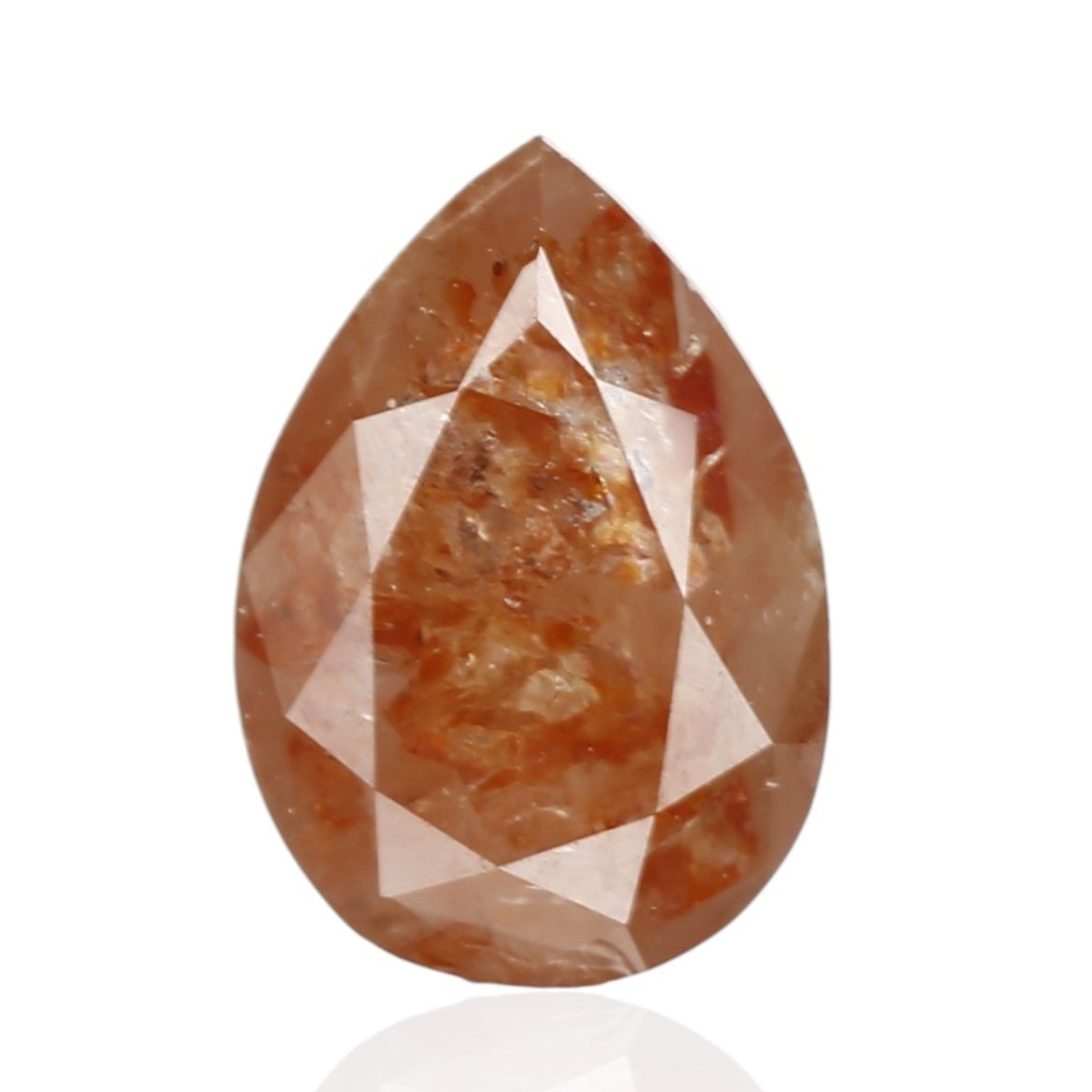 0.79 Carat Fancy Orange Pear Salt and Pepper Diamond 7.12 MM