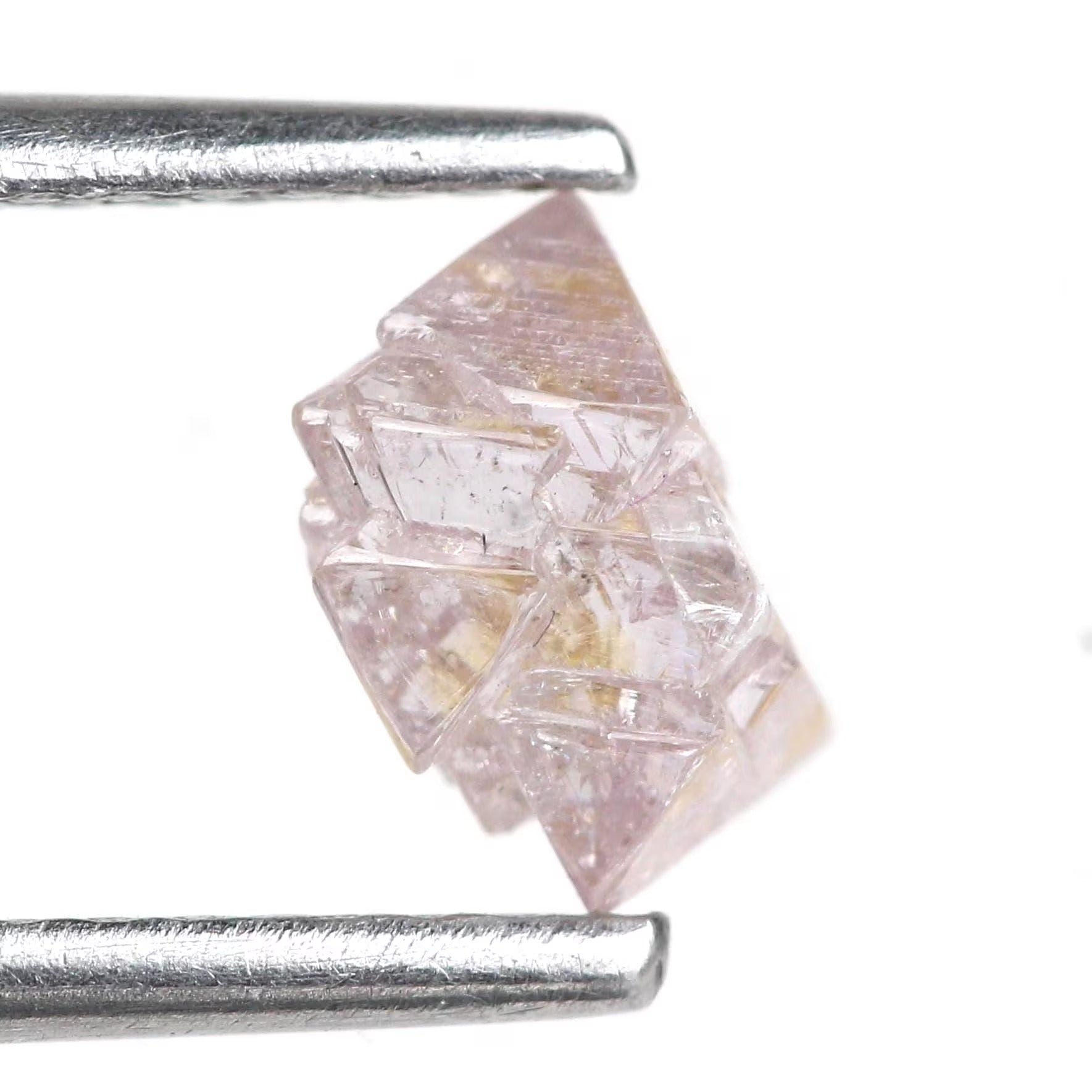 0.79 Carat Natural Rough Octahedron Crystal Purple Pink Raw Diamond