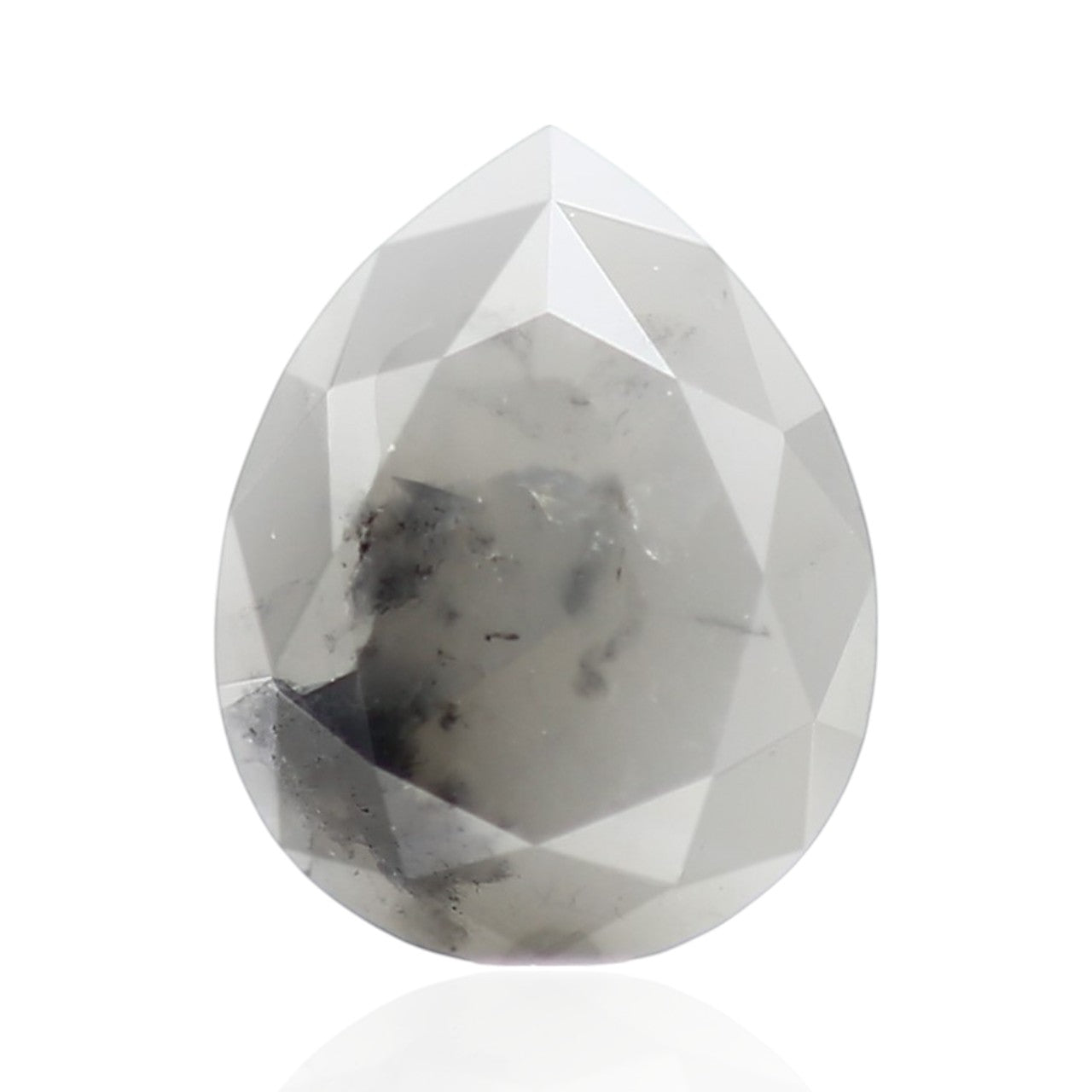 0.79 Carat Pear Salt and Pepper Gray Diamond 6.69 MM