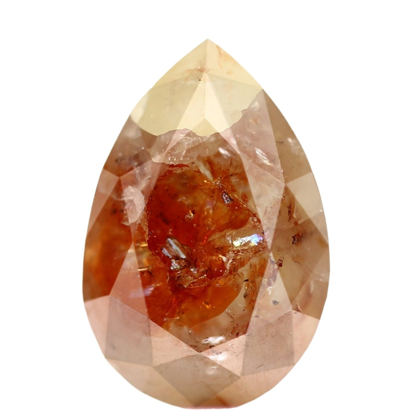 0.79 Carat Pear Salt and Pepper Orange Diamond 7.47 MM