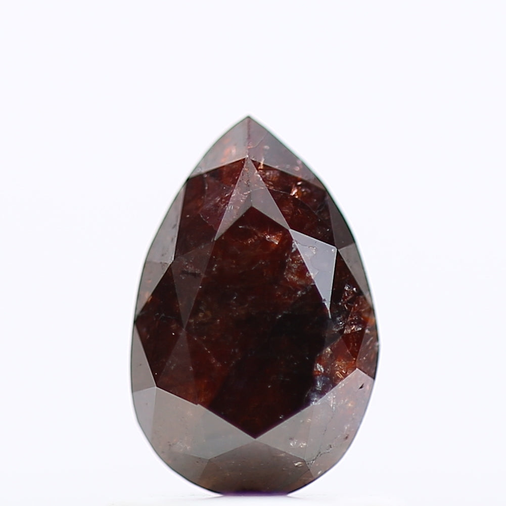 0.79 Carat Salt And Pepper Natural Fancy Red Diamond Pear 7.25 MM