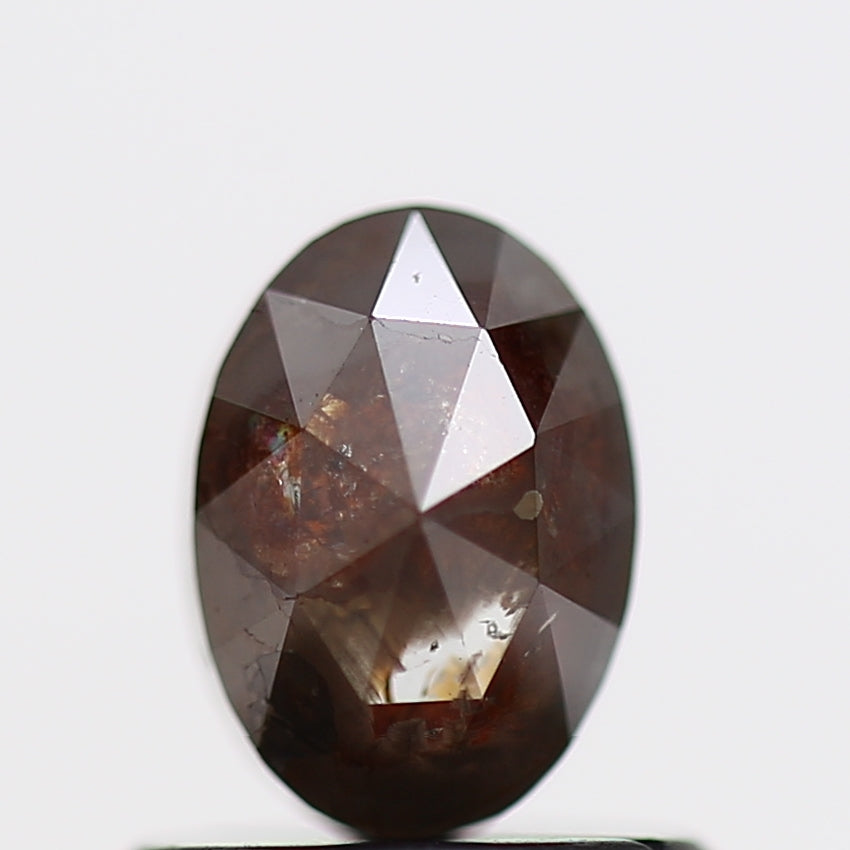 0.80 Carat Natural Red Oval Salt and Pepper Diamond 6.1 MM