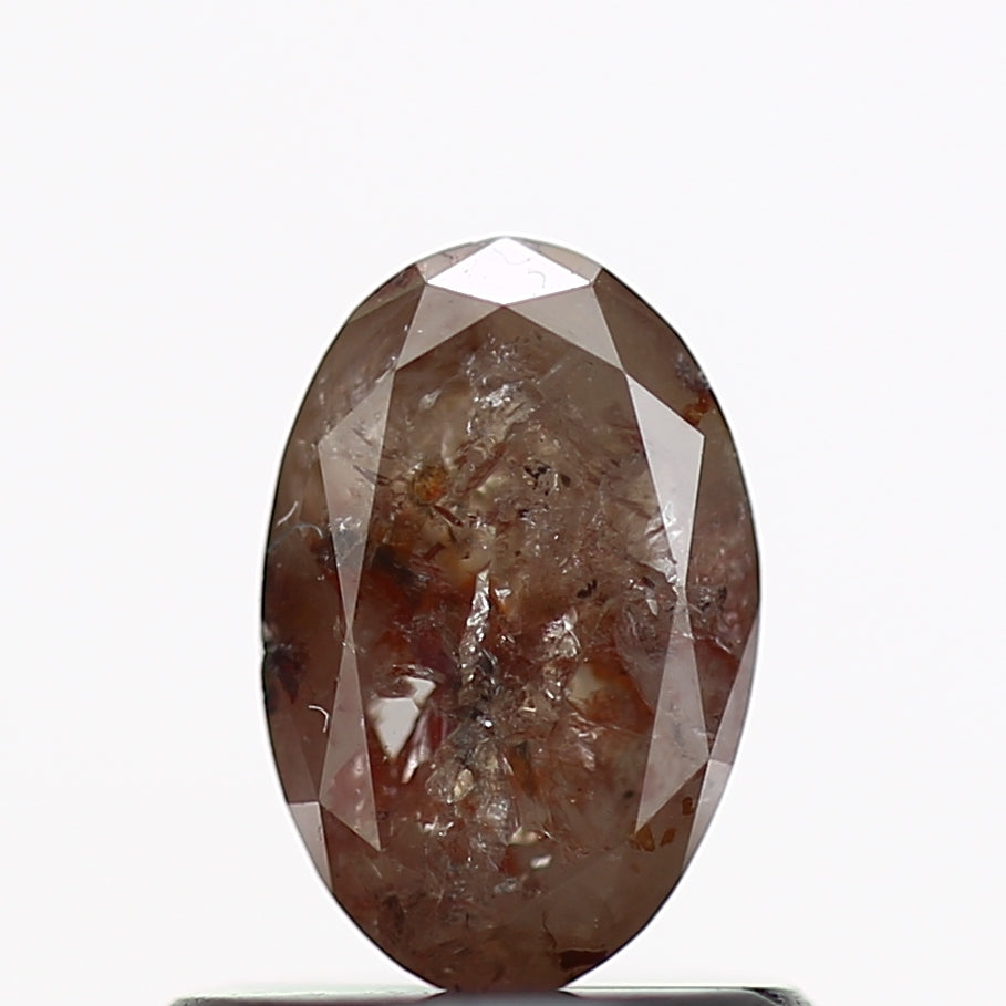 0.80 Carat Natural Rustic Oval Red Diamond 6.6 MM