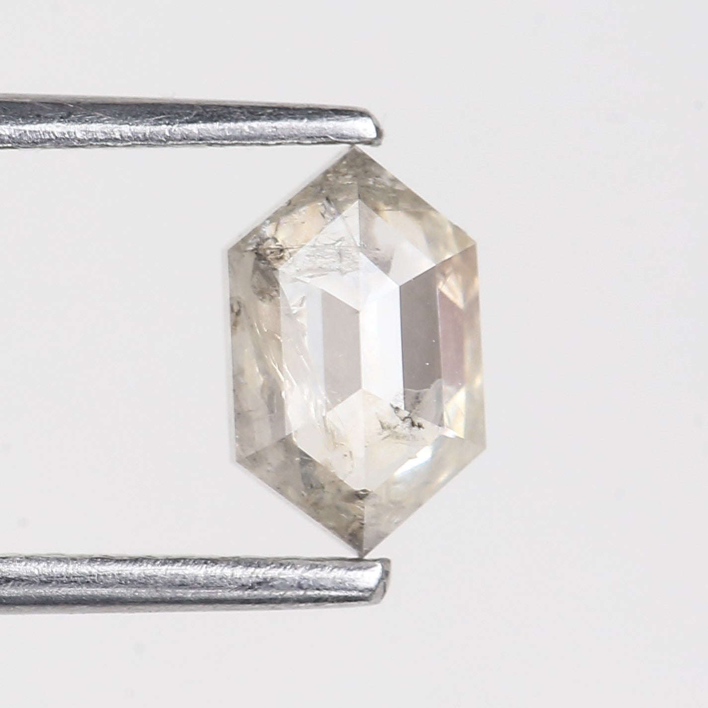 0.80 Carat Natural Salt And Pepper Hexagon Icy Diamond 7.65 MM