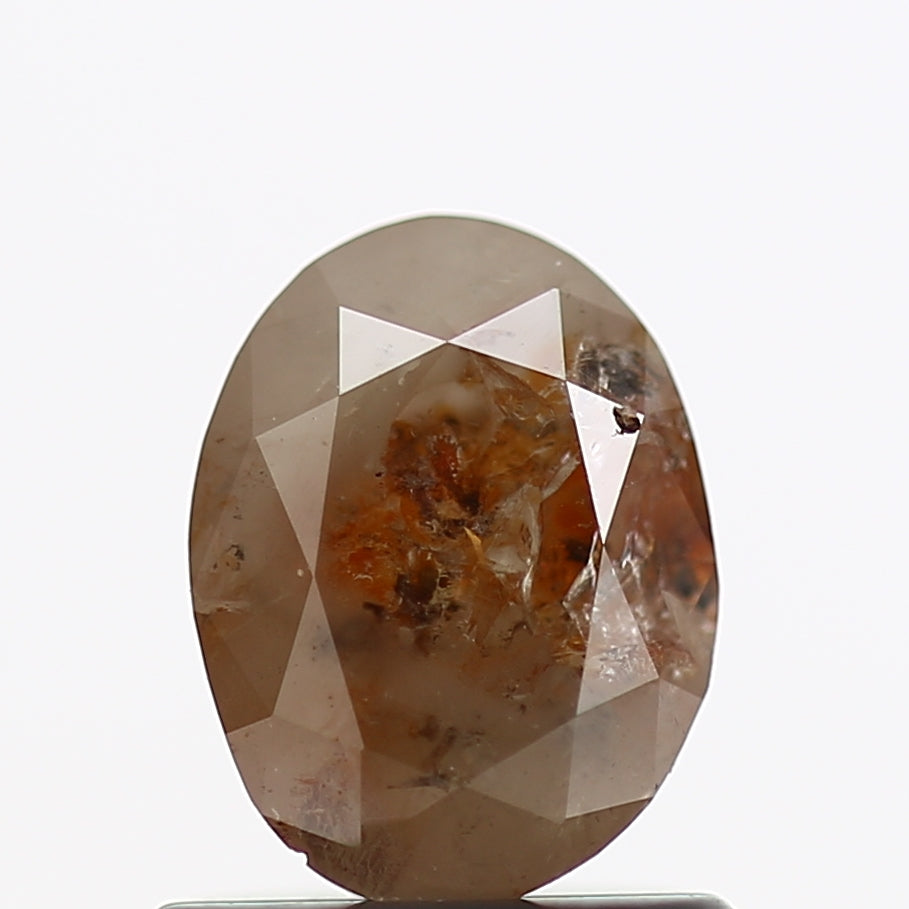 0.81 Carat Orange Oval Cut Natural Diamond 6.7 MM