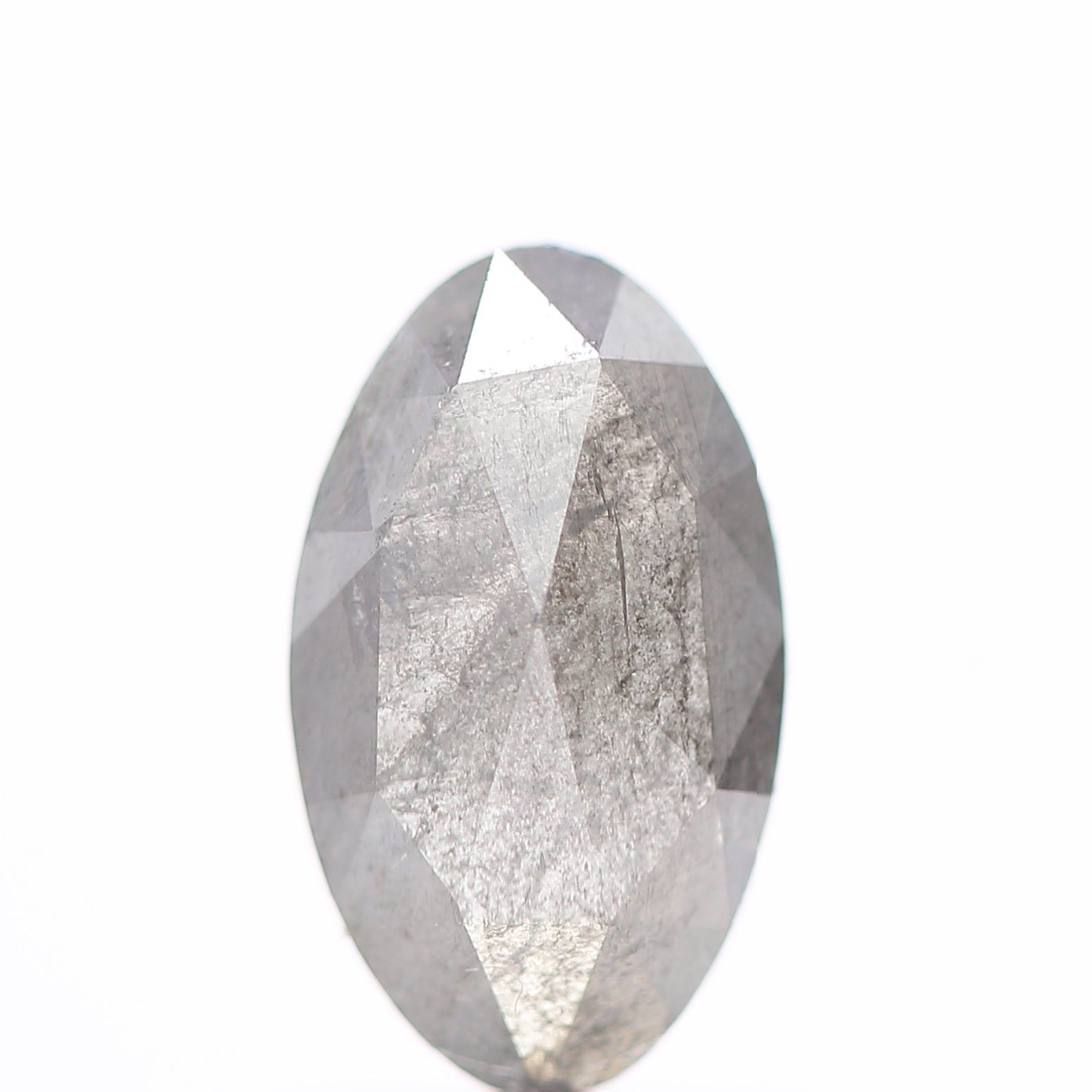 0.82 Carat Fancy Gray Rose Cut Oval Diamond 8.50 MM