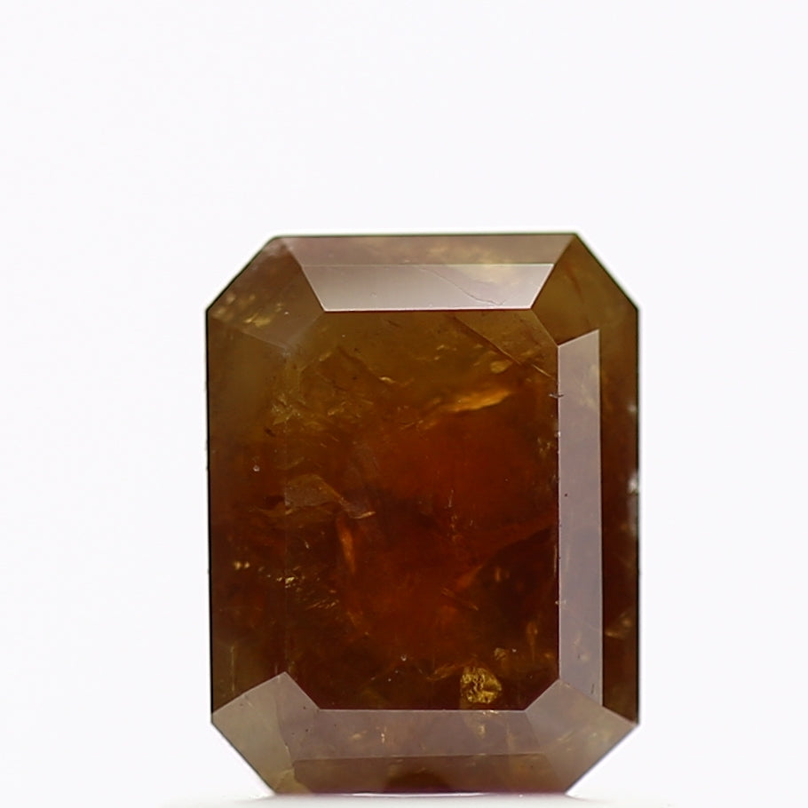 0.83 Carat Natural Emerald Cut Red Brown Salt And Pepper Diamond 6 MM